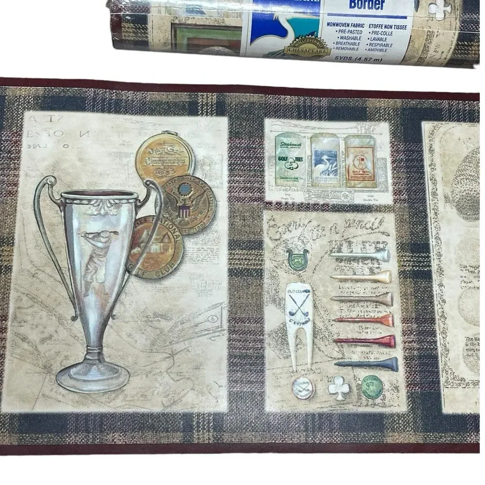 Chesapeake Wallcoverings Golf Theme Wallpaper Border 10‎ Yards FAM65151B